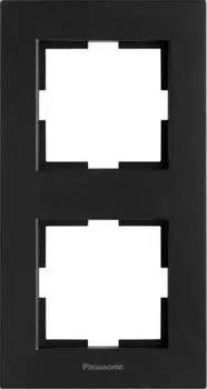 Рамка Panasonic Karre Plus, вертикальная, 2-поста, черный кварц (WKTF08123CB-RU)