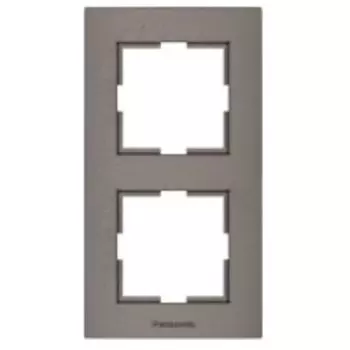 Рамка Panasonic Karre Plus, вертикальная, 2-поста, дымчатый (WKTF08122DG-RU)