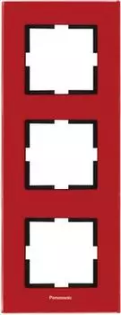 Рамка Panasonic Karre Plus, вертикальная, 3-поста, бордовый (WKTF08133GC-RU)