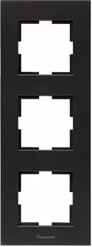 Рамка Panasonic Karre Plus, вертикальная, 3-поста, черный (WKTF08133AB-RU)