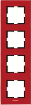 Рамка Panasonic Karre Plus, вертикальная, 4-поста, бордовый (WKTF08143GC-RU)