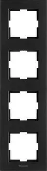 Рамка Panasonic Karre Plus, вертикальная, 4-поста, черный кварц (WKTF08143CB-RU)