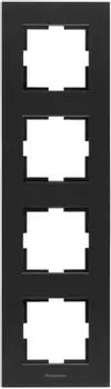 Рамка Panasonic Karre Plus, вертикальная, 4-поста, черный (WKTF08143AB-RU)