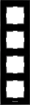 Рамка Panasonic Karre Plus, вертикальная, 4-поста, черный (WKTF08143GG-RU)