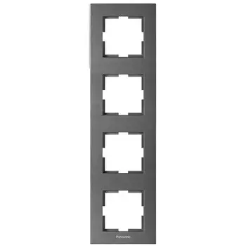 Рамка Panasonic Karre Plus, вертикальная, 4-поста, дымчатый (WKTF08142DG-RU)