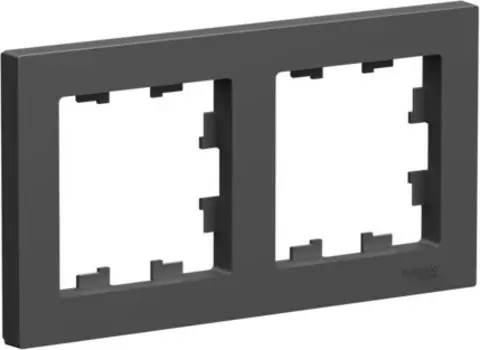 Рамка Schneider Electric AtlasDesign, 2-поста, базальт (ATN001402)