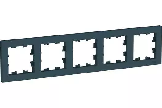 Рамка Schneider Electric ATLASDESIGN, горизонтальная и вертикальная, 5-постов, изумруд (ATN000805)