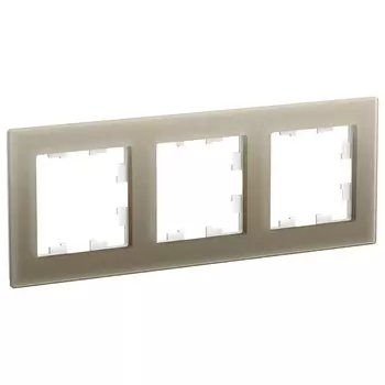Рамка Schneider Electric ATLASDESIGN NATURE, 3-поста, органическое стекло, шампань (ATN320503)