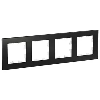 Рамка Schneider Electric ATLASDESIGN NATURE, 4-поста, металл оникс (ATN312304)
