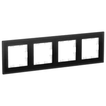 Рамка Schneider Electric ATLASDESIGN NATURE, 4-поста, органическое стекло черный (ATN321004)