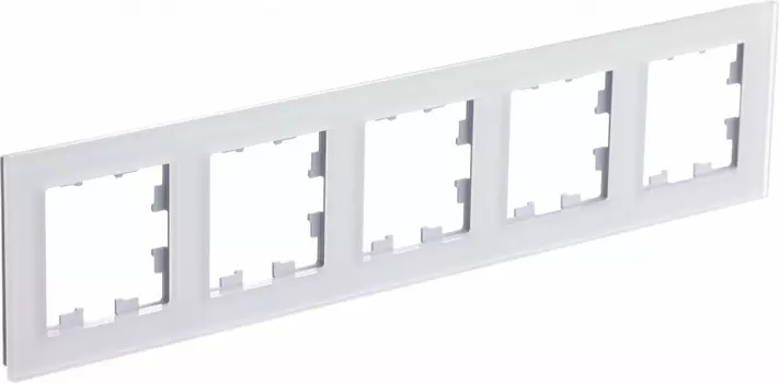 Рамка Schneider Electric AtlasDesign Nature, 5-постов, матовое органическое стекло белый (ATN330105)
