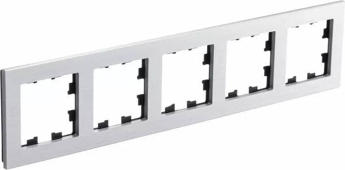Рамка Schneider Electric AtlasDesign Nature, 5-постов, серебро (ATN312105)