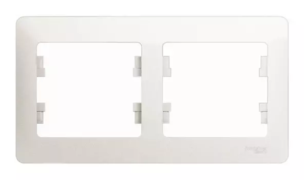 Рамка Schneider Electric GLOSSA, горизонтальная, 2-поста, перламутровый (GSL000602)