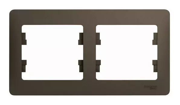 Рамка Schneider Electric GLOSSA, горизонтальная, 2-поста, шоколад (GSL000802)
