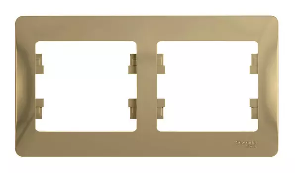 Рамка Schneider Electric GLOSSA, горизонтальная, 2-поста, титан (GSL000402)