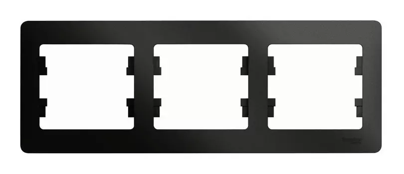 Рамка Schneider Electric GLOSSA, горизонтальная, 3-поста, антрацит (GSL000703)