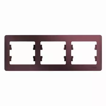 Рамка Schneider Electric GLOSSA, горизонтальная, 3-поста, баклажановый (GSL001103)