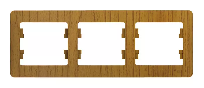 Рамка Schneider Electric GLOSSA, горизонтальная, 3-поста, дуб (GSL000503)