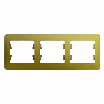 Рамка Schneider Electric GLOSSA, горизонтальная, 3-поста, фисташковый (GSL001003)