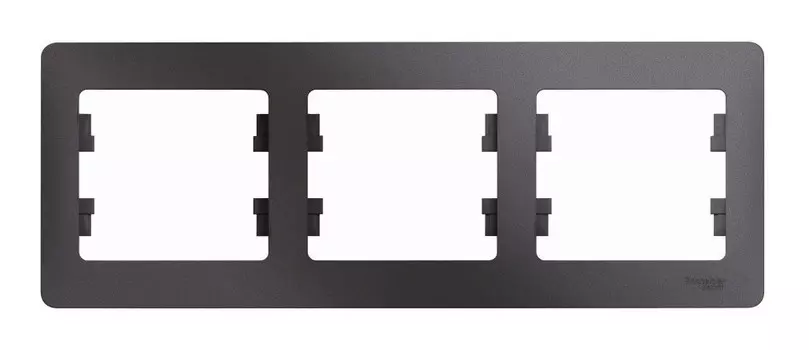 Рамка Schneider Electric GLOSSA, горизонтальная, 3-поста, графит (GSL001303)