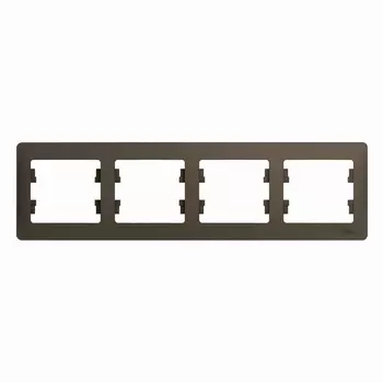 Рамка Schneider Electric GLOSSA, горизонтальная, 4-поста, 4-модуля, шоколад (GSL000804)