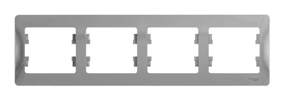 Рамка Schneider Electric GLOSSA, горизонтальная, 4-поста, алюминий (GSL000304)