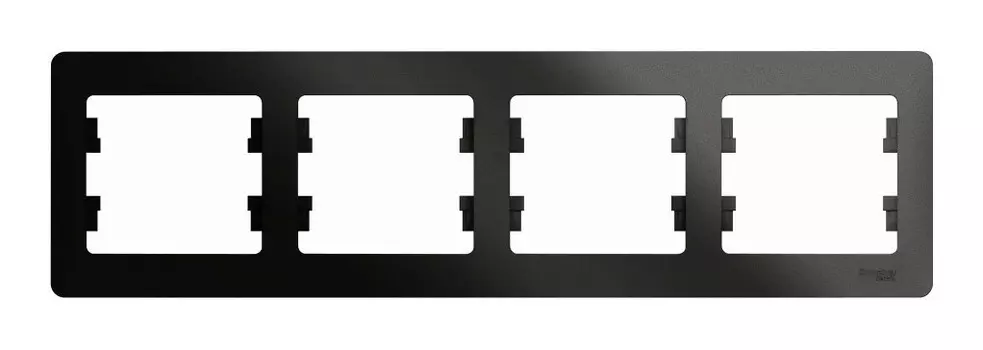 Рамка Schneider Electric GLOSSA, горизонтальная, 4-поста, антрацит (GSL000704)