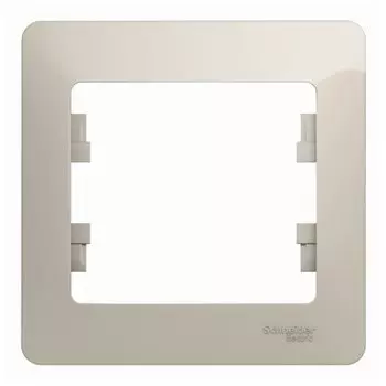 Рамка Schneider Electric GLOSSA, горизонтальная и вертикальная, 1-пост, 1, бежевый (GSL000901)