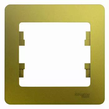 Рамка Schneider Electric GLOSSA, горизонтальная и вертикальная, 1-пост, 2-модуля, фисташковый (GSL001001)