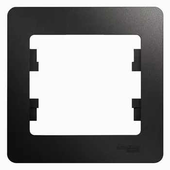 Рамка Schneider Electric GLOSSA, горизонтальная и вертикальная, 1-пост, антрацит (GSL000701)