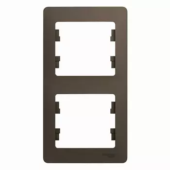 Рамка Schneider Electric GLOSSA, вертикальная, 2-поста, шоколад (GSL000806)