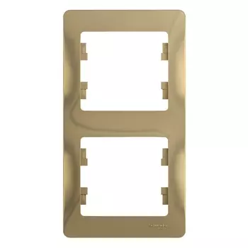 Рамка Schneider Electric GLOSSA, вертикальная, 2-поста, титан (GSL000406)