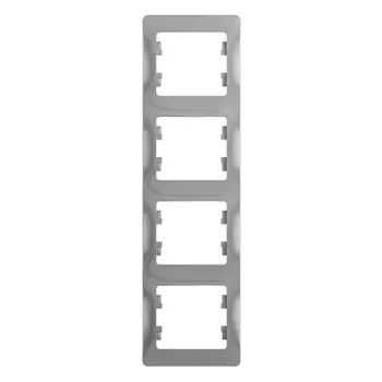 Рамка Schneider Electric GLOSSA, вертикальная, 4-поста, алюминий (GSL000308)
