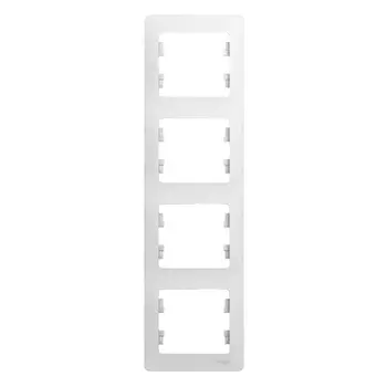 Рамка Schneider Electric GLOSSA, вертикальная, 4-поста, белый (GSL000108)