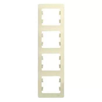 Рамка Schneider Electric GLOSSA, вертикальная, 4-поста, бежевый (GSL000208)
