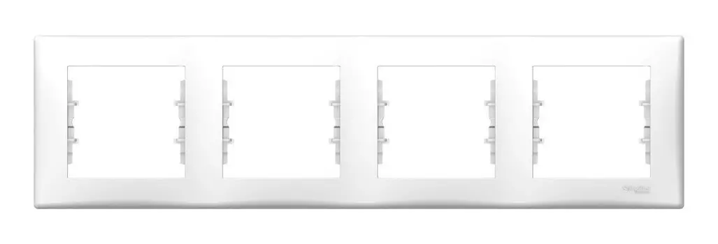 Рамка Schneider Electric Sedna, горизонтальная, 4-поста, белый (SDN5800721)