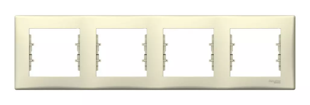 Рамка Schneider Electric Sedna, горизонтальная, 4-поста, бежевый (SDN5800747)
