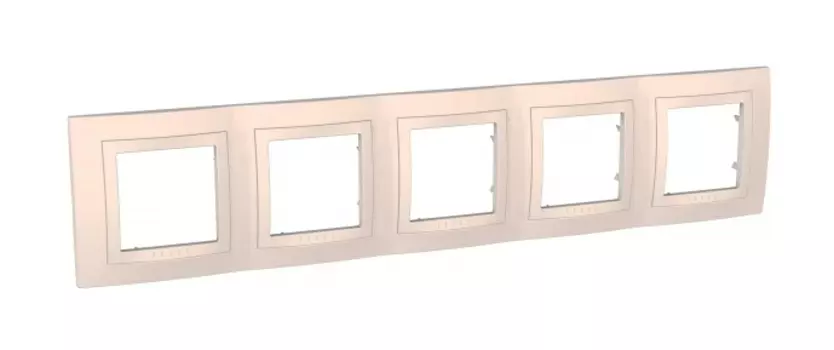 Рамка Schneider Electric Unica, горизонтальная, 5-постов, 10-модулей, бежевый (MGU2.010.25)