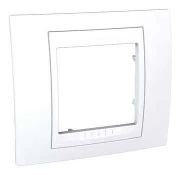 Рамка Schneider Electric UNICA ХАМЕЛЕОН, горизонтальная, 1-пост, белый (MGU6.002.18)