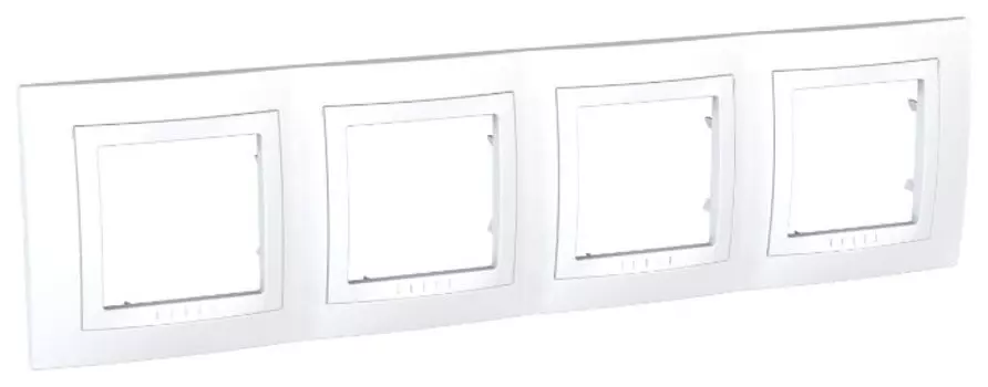 Рамка Schneider Electric Unica MGU2.008.18, горизонтальная, 4-поста, 8-модулей, белый (MGU2.008.18)