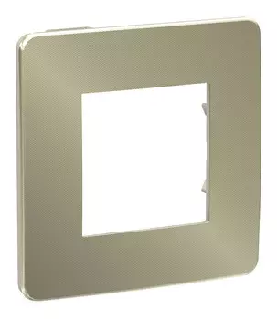 Рамка Schneider Electric UNICA STUDIO, горизонтальная и вертикальная, 1-пост, 2-модуля, бронза/бежевый (NU280251)