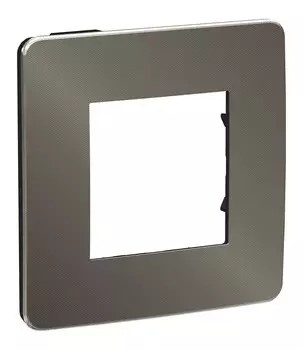Рамка Schneider Electric UNICA STUDIO, горизонтальная и вертикальная, 1-пост, 2-модуля, никель/антрацит (NU280253)