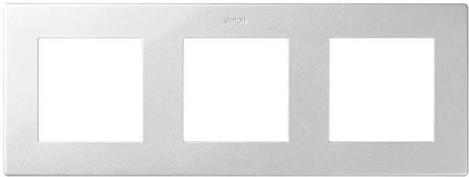 Рамка Simon 24, горизонтальная и вертикальная, 3-поста, алюминий (2400630-033)