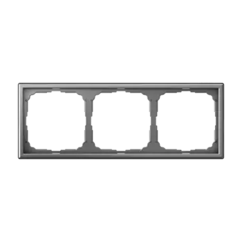 Рамка Systeme Electric ARTGALLERY, горизонтальная и вертикальная, 3-поста, сталь (GAL000903)