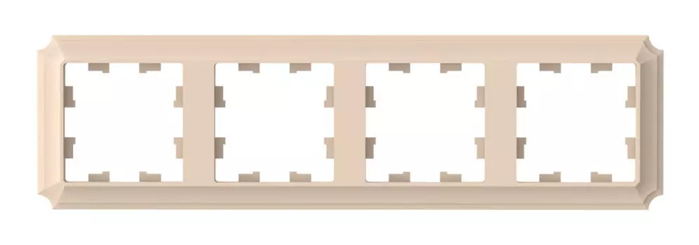 Рамка Systeme Electric AtlasDesign Antique, горизонтальная и вертикальная, 4-поста, песочный (ATN101204)