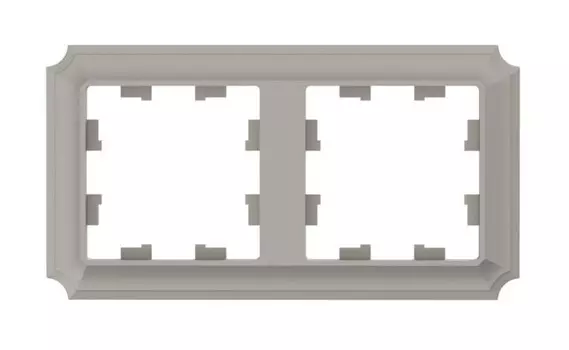 Рамка Systeme Electric AtlasDesign Antique, горизонтальная и вертикальная, 2-поста, шампань (ATN100502)