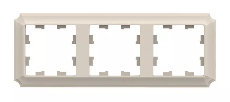 Рамка Systeme Electric AtlasDesign Antique, горизонтальная и вертикальная, 3-поста, бежевый (ATN100203)