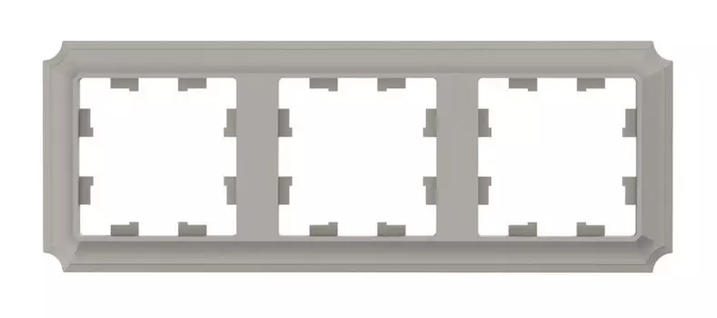 Рамка Systeme Electric AtlasDesign Antique, горизонтальная и вертикальная, 3-поста, шампань (ATN100503)