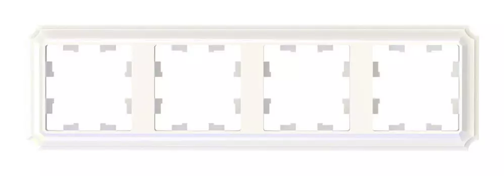 Рамка Systeme Electric AtlasDesign Antique, горизонтальная и вертикальная, 4-поста, жемчуг (ATN100404)