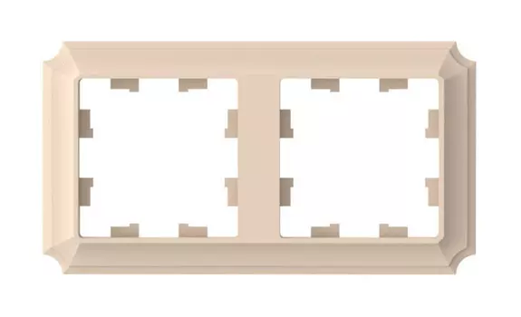 Рамка Systeme Electric AtlasDesign Antique, горизонтальная и вертикальная, 2-поста, песочный (ATN101202)